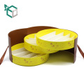 new arrival three layers round chocolate candy packaging boxes with paper inner tray ribbon